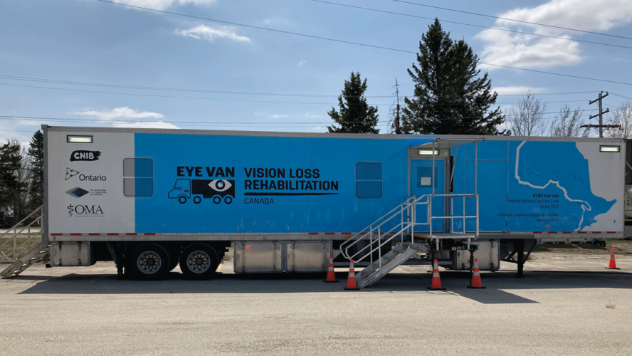 The VLRC Eye Van outside a Northern Ontario town