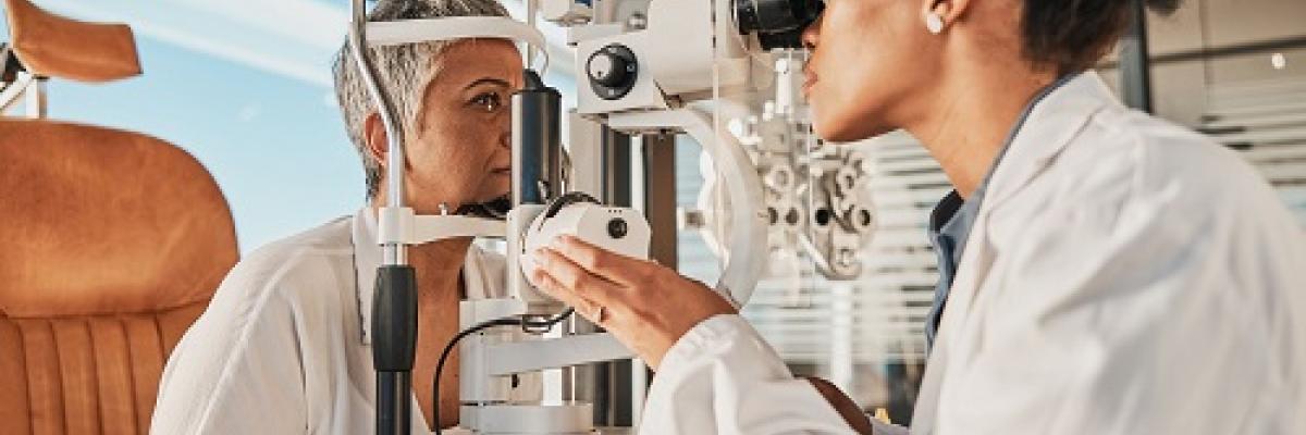 Healthcare professional examines a patient